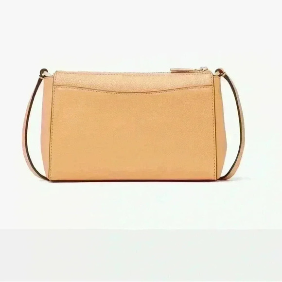 NWT Authentic Kate Spade New York Leila Mini Top Zip Crossbody Orange Cream - Picture 4 of 7